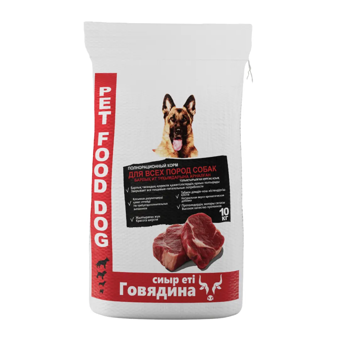 Корм сухой с говядиной PET FOOD DOG, 10кг